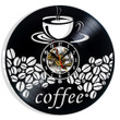 Coffee Vinyl Record Wall Clock Gifts For Him Her Kids Decor For Home Bedroom Bathroom Kitchen Art Surprise Ideas For Friends