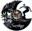 Surfing Surfer Vinyl Record Wall Clock Gifts For Him Her Kids Decor For Home Bedroom Bathroom Kitchen Art Surprise Ideas Friends