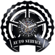 Auto Service Logo Vinyl Record Wall Clock Personalization Home Decor Original Gift For Mechanic Wall Hanging Art