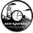 New Hampshire Vinyl Record Wall Clock Creative Gift Ideas Vintage Decor For Living Room Anniversary Gift For Parents New Hampshire Art
