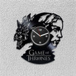 Game Of Thrones Vinyl Record Silent Clock Mother Of Dragons Modern Wall Decor For Girls Room Tv Show Artwork Anniversary Gift For Wife