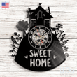 Sweet Home Vinyl Records Wall Clock Perfect Gift Birthday Xmas