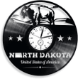 North Dakota Vinyl Record Wall Clock Usa Wall Art Retro Decor For Home Office Travel Gifts Ideas Holiday Gifts For Him