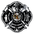 Firefighter Fire Dept Vinyl Record Wall Clock Gifts For Him Her Kids Decor For Home Bedroom Kitchen Art Surprise Ideas For Best Friends