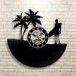 Surf Men Vinyl Record Large Clock, Original Office Decor, Surfing Wall Art, Anniversary Gifts For Boyfriend