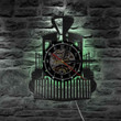 Locomotive Vinyl Record Clock With Bright Led Lights Room Decoration Unique Design Clock Birthday Gift