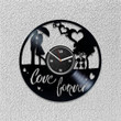 I Love My Family Vinyl Record Clock Cute Wall Decor For Home Unique Art Housewarming Gift Idea For Parents