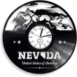 Nevada Vinyl Record Wall Clock Traveling Decor Unique Gift For Boyfriend Modern Decor For Mens Room Fathers Day Gift