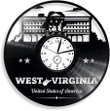 West Virginia Vinyl Record Round Clock Travel Lover Gift Creative Wall Decor For Office Housewarming Gift For Men Usa Decorations