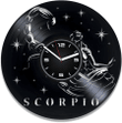 Scorpio Zodiac Vinyl Record Wall Clock Zodiac Symbols Unique Art Anniversary Gift For Wife Modern Home Decor
