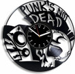 Punk&#39;S Not Dead Vinyl Record Clock Skull Art Unique Wall Decor For Mens Cave Birthday Gift For Friend Rock Lover Gift