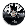I Love Music Vinyl Record Wall Clock Music Art Decor For Home Birthday Gifts For Musician
