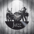 Jazz Band Wall Clock Made From Vinyl Record, Vintage Wall Decor For Home, Birthday Gift For Wife, Original Art Work