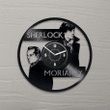Sherlock And Moriarty Vinyl Record Black Wall Clock Sherlock Holmes Decor Wall Art For Womens Office Birthday Gift For Wife