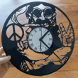 Hippie Record Clock Kreativinyl Gift Idea Wall Clock Vinyl Clock