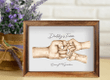 Personalised "Fist Bump" Dad Fathers Day Framed Gift, Birthday gift for Dad Daddy Grandad, Father's Day Gift for Dad Grandad, Gift from kids