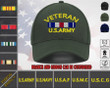 Custom US Army Embroidery Hat - Personalized Ribbon Military Cap - Veteran Gift Idea