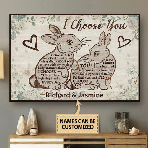 Personalized Canvas Art Painting, Canvas Gallery Hanging Home Decoration  Rabbit I Choose You  Framed Prints, Canvas Paintings