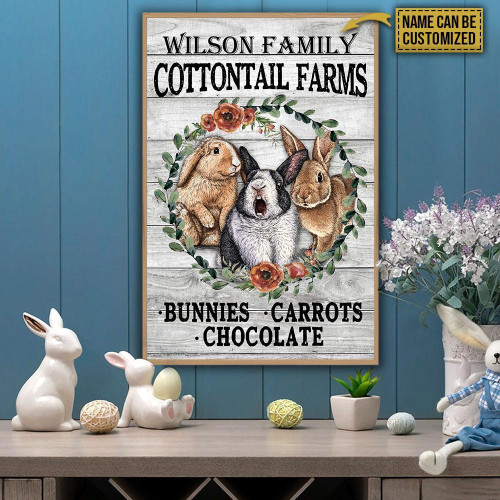 Personalized Canvas Art Painting, Canvas Gallery Hanging Home Decoration  Rabbit Cottontail Farms  Framed Prints, Canvas Paintings