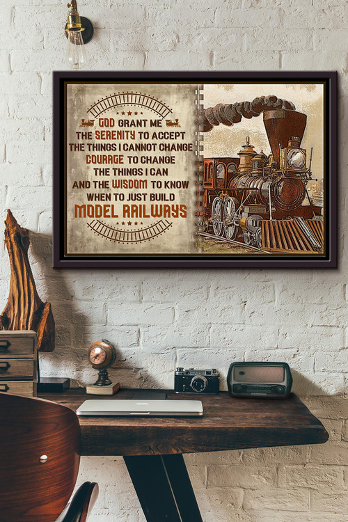 Model Railroad Vintage Poster n Framed Matte Canvas