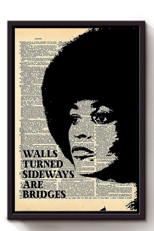 Walls Turned Sideways Are Bridges Angela Davis Quote Wall Art For Home Decor Housewarming Framed Canvas Framed Prints, Canvas Paintings