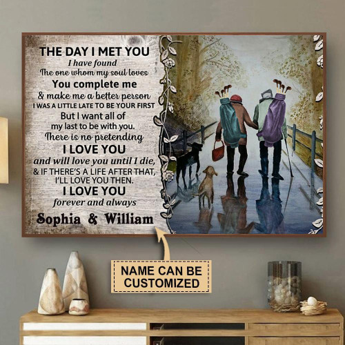 Personalized Canvas Painting Frames Home Decoration Golf The Day I Met  Framed Prints, Canvas Paintings