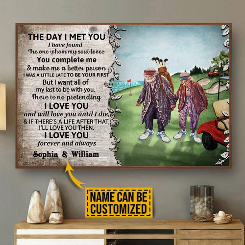 Personalized Canvas Painting Frames Home Decoration Golf Old Couple The Day I Met You  Framed Prints, Canvas Paintings