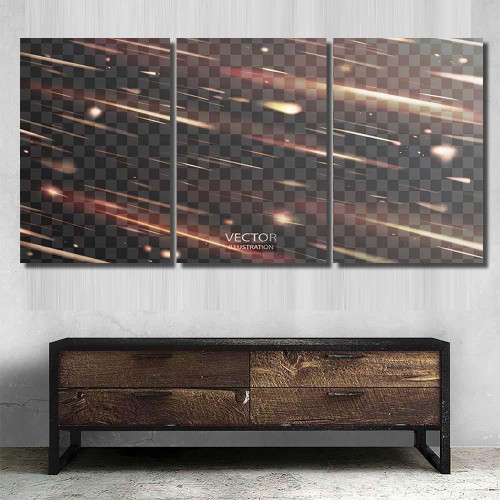 Shooting Stars Transparent Vector Background Light Galaxy Sky and Space Multi Piece Panel Canvas Home Decor Housewarming Gift Ideas Poster Canvas Gallery Prints