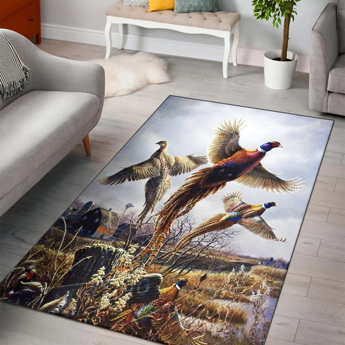 Pheasant Shooting Pheasant Hunting Rug Rectangle Rugs Washable Area Rug Non-Slip Carpet For Living Room Bedroom