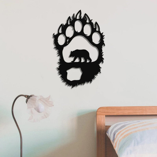 Bear Footprints Metal House Sign Laser Cut Metal Signs Custom Gift Ideas