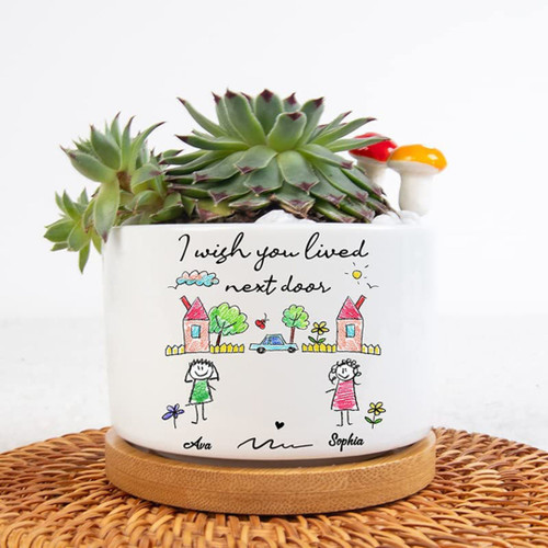 Personalized Cute Bestie Plant Pot, Best Friends Plant Pot, Best Friend Friendship Plant Pot, Window Decor Plant Pot, Office Decorative Gift