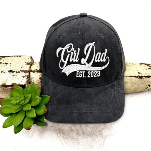 Personalized Girl Dad Est 2023 Embroidered Cap Custom Birthday Gift
