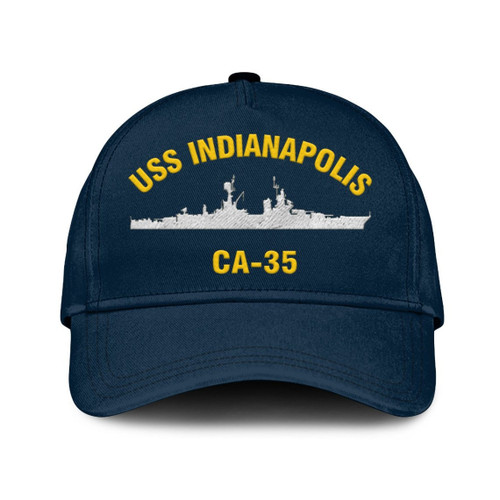 Uss Indianapolis Ca-35 Classic Cap, Custom Embroidered Us Navy Ships Classic Baseball Cap, Gift For Navy Veteran