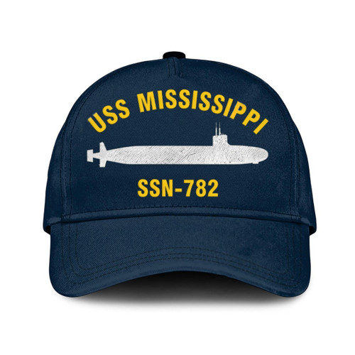Uss Mississippi Ssn-782 Classic Baseball Cap, Custom Embroidered Us Navy Ships Classic Cap, Gift For Navy Veteran