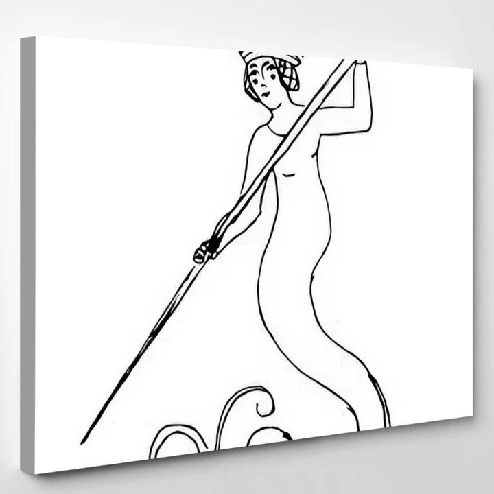 Fantastic Warrior Lady Snake Tail Medieval, Fantastic Premium Multi Canvas Prints, Multi Piece Panel Canvas , Luxury Gallery Wall Fine Art Single Canvas 1 PIECE (8x10)