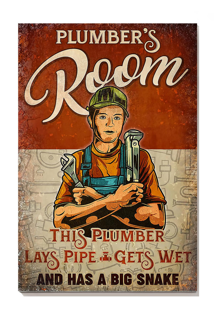 Plumber's Room Lays Pipe Gets Wet And Has A Big Snake For Canvas Gallery Painting Wrapped Canvas Framed Prints, Canvas Paintings Wrapped Canvas 8x10