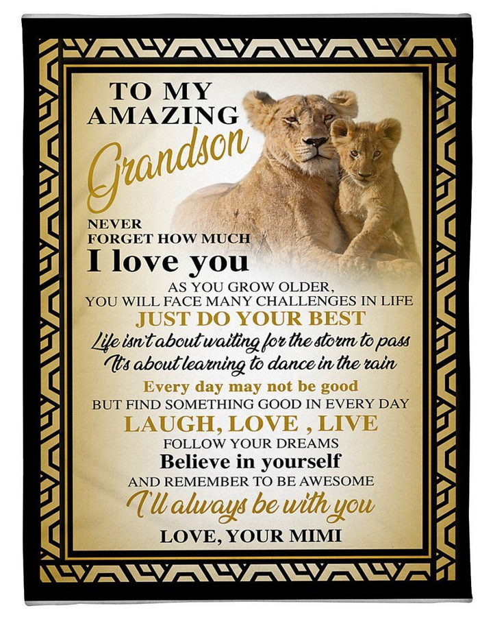 Lovely Message From Mimi Gifts For Grandsons Fleece Blanket