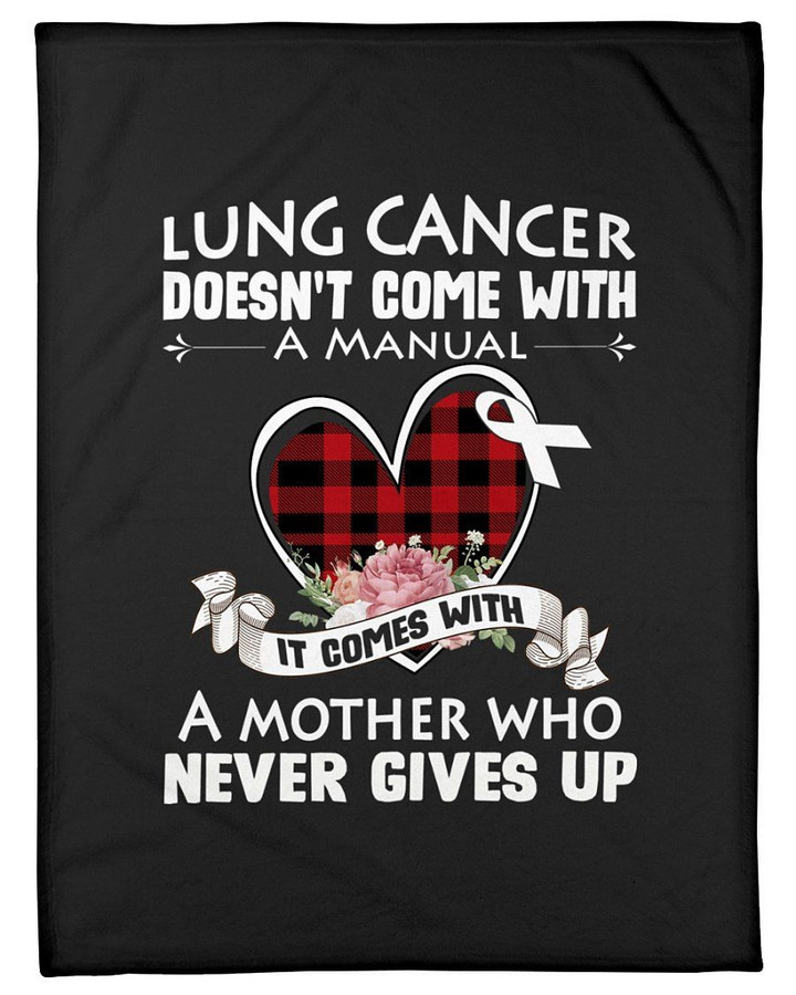 Lung Cancer Doesn't Come With A Manual White Ribbon Fleece Blanket