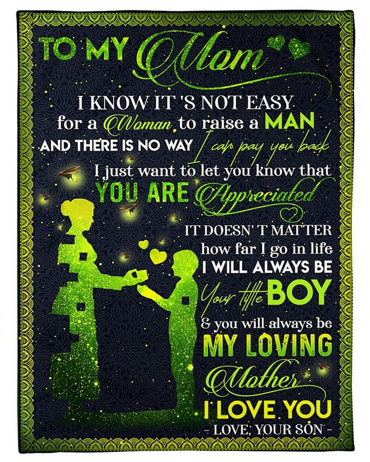 You Are Appreciated Best Message From Son To Mom Fleece Blanket