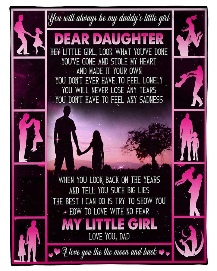 Love You With No Fear My Little Girl To Daughter Fleece Blanket