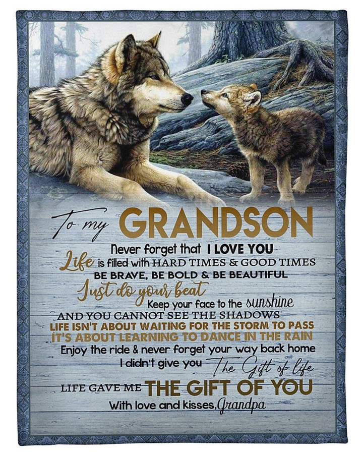 Wolves Grandpa Wants Grandson To Do His Best Fleece Blanket