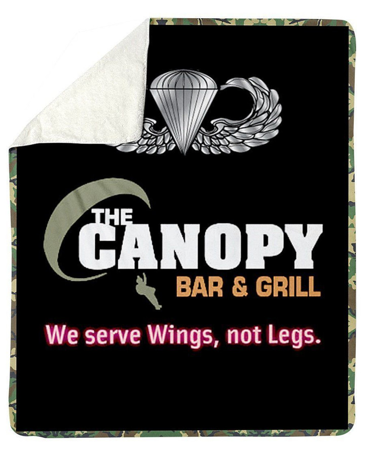The Canopy Bar & Grill We Serve Wings Not Legs Fleece Blanket