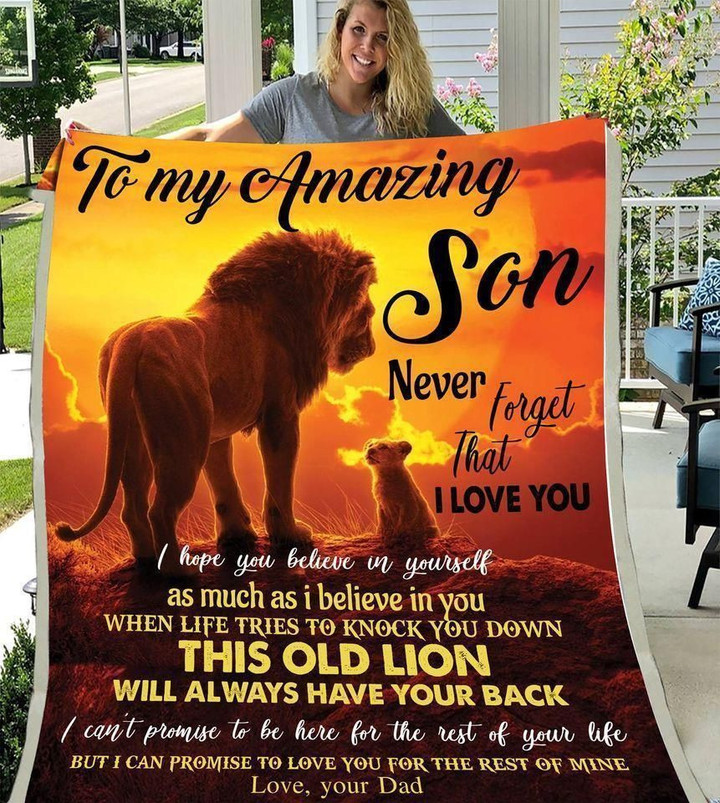 To My Son Amazing Son I Hope You Believe In Yourself Fleece Blanket