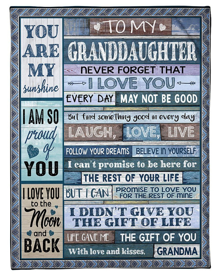 You're My Sunshine Granddaughter Grandma Matte Canvas Fleece Blanket