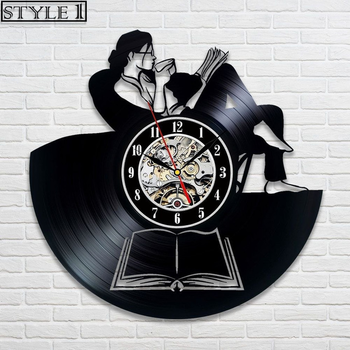 Reading Vinyl Record Clock