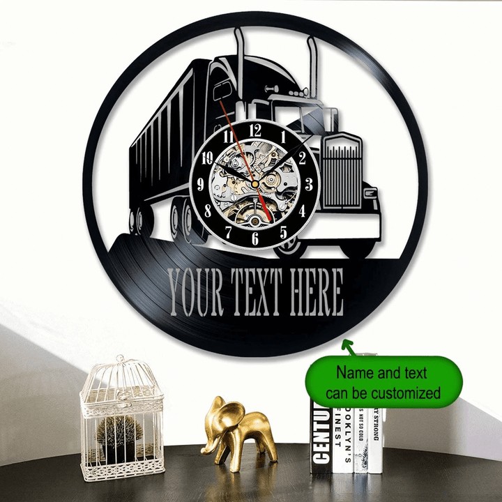 Truck Personalized Vinyl Record Clock