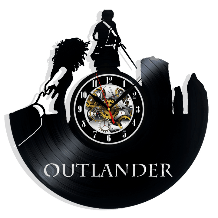 Outlander Vinyl Record Wall Clock Gifts For Him Her Kids Decor For Home Bedroom Bathroom Kitchen Art Surprise Ideas For Best Friends