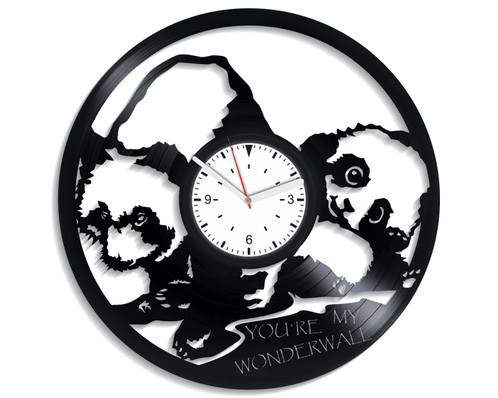 Panda Wall Clock Made From Vinyl Record, Vintage Decor For Kids Room, Housewarming Gift For Daughter, Original Wall Art