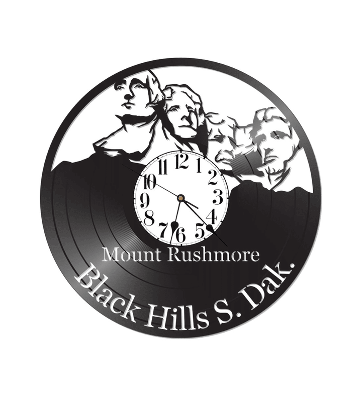 Mt. Rushmore, Black Hills Vinyl Record Clock South Dakota