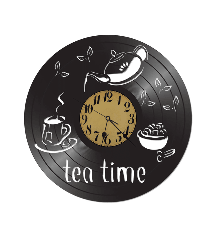 Tea Lovers Vinyl Record Clock